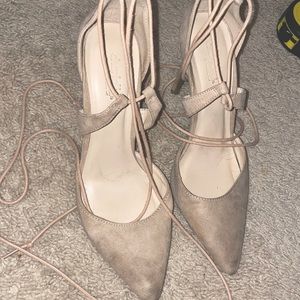 Tan suede heels